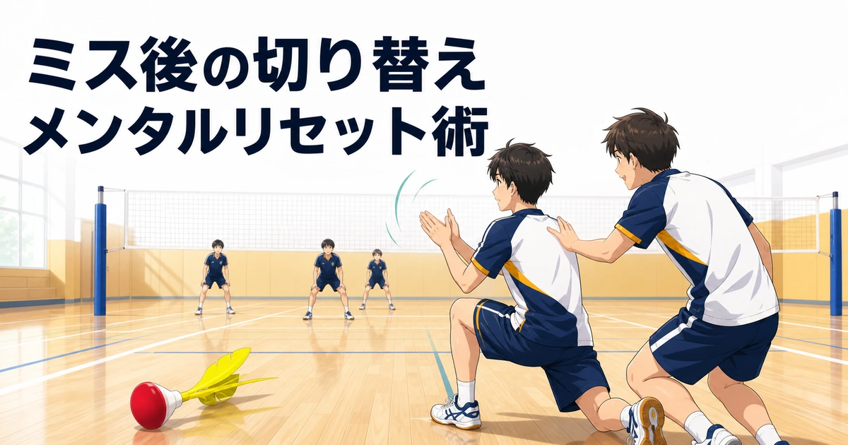 「【試合メンタル②】ミス後の切り替えが勝敗を分ける！レクインディアカのメンタルリセット術」の内容を伝えるアイキャッチ