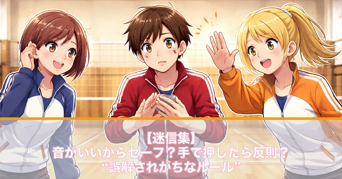 「【迷信集】音がいいからセーフ？手で押したら反則？“誤解されがちなルール”」の内容を伝えるアイキャッチ