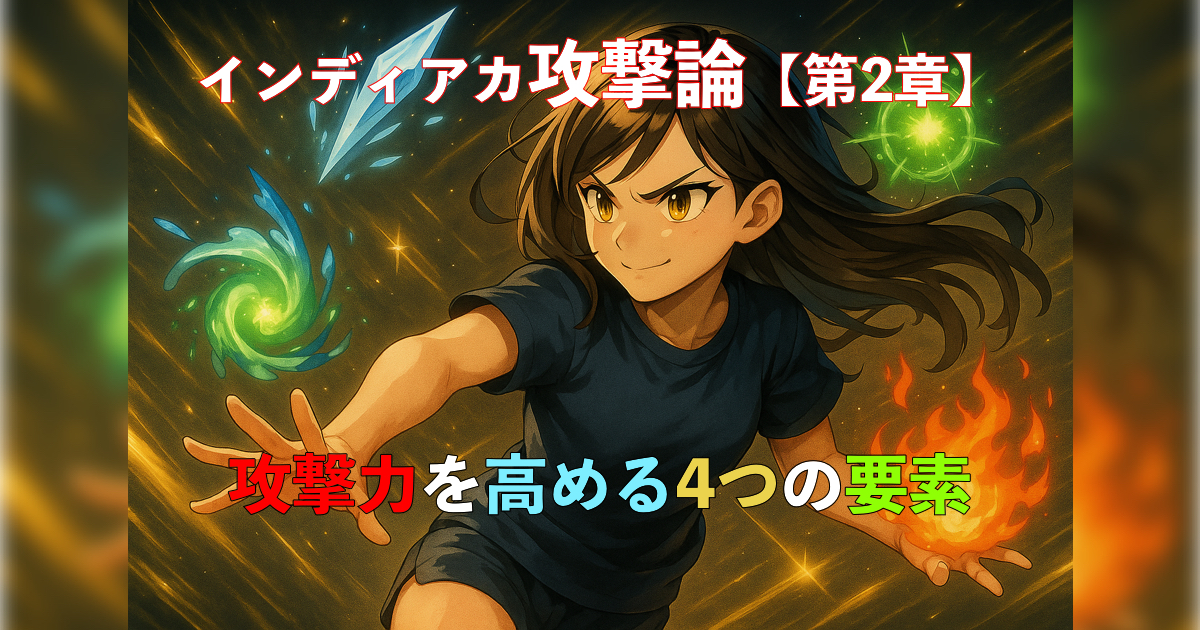 「インディアカ攻撃論【第2章】攻撃力を高める4つの要素｜“点を取る”ための本質的アプローチ」の内容を伝えるアイキャッチ