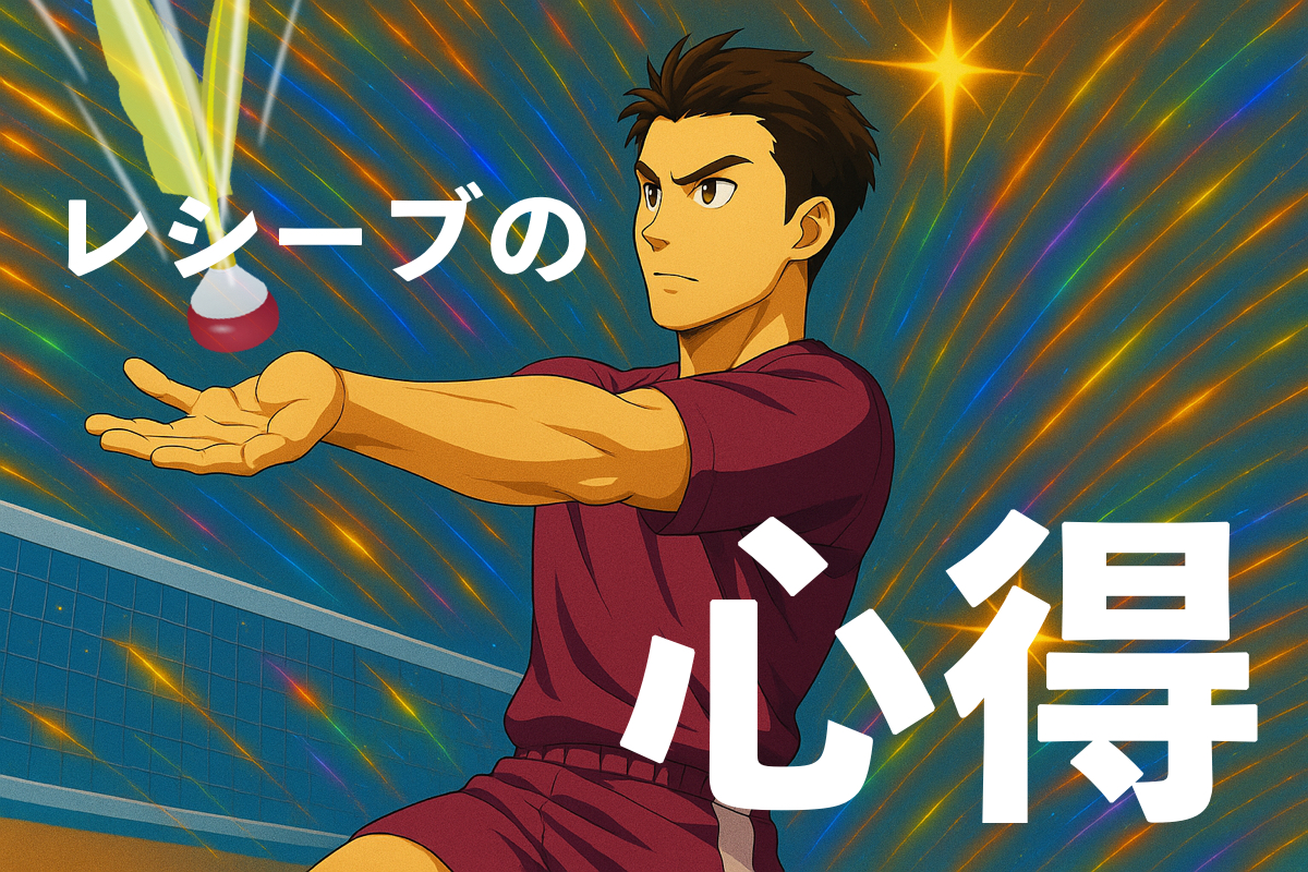 「【レシーブ1】試合で拾える！レクインディアカ「ラリー中レシーブのコツ」徹底解説」の内容を伝えるアイキャッチ