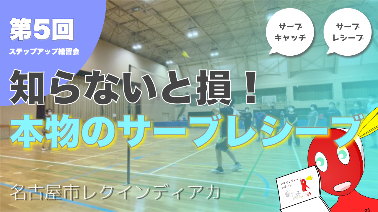 「【動画】練習方法6:サーブレシーブ2」の内容を伝えるアイキャッチ